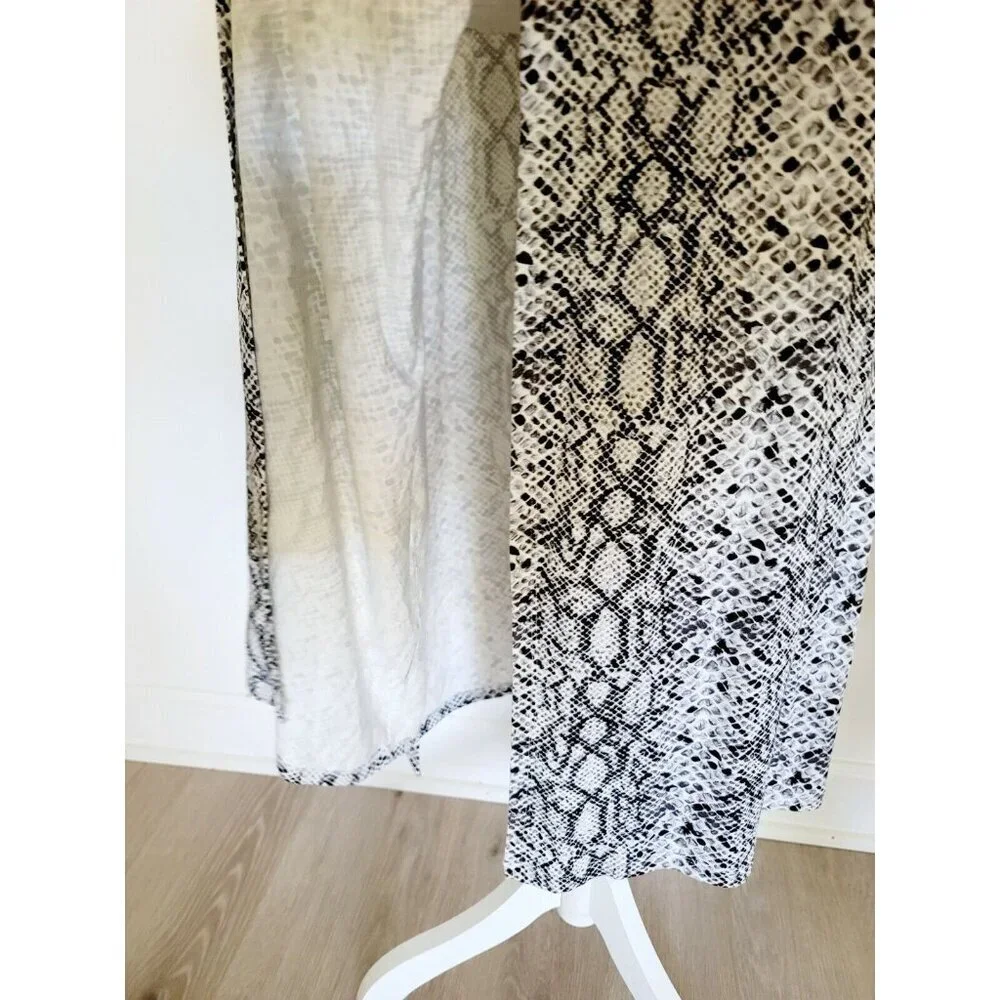 Good American Black White Python Runaround Midi Maxi Wrap Snakeskin Dress Small - Picture 10 of 13